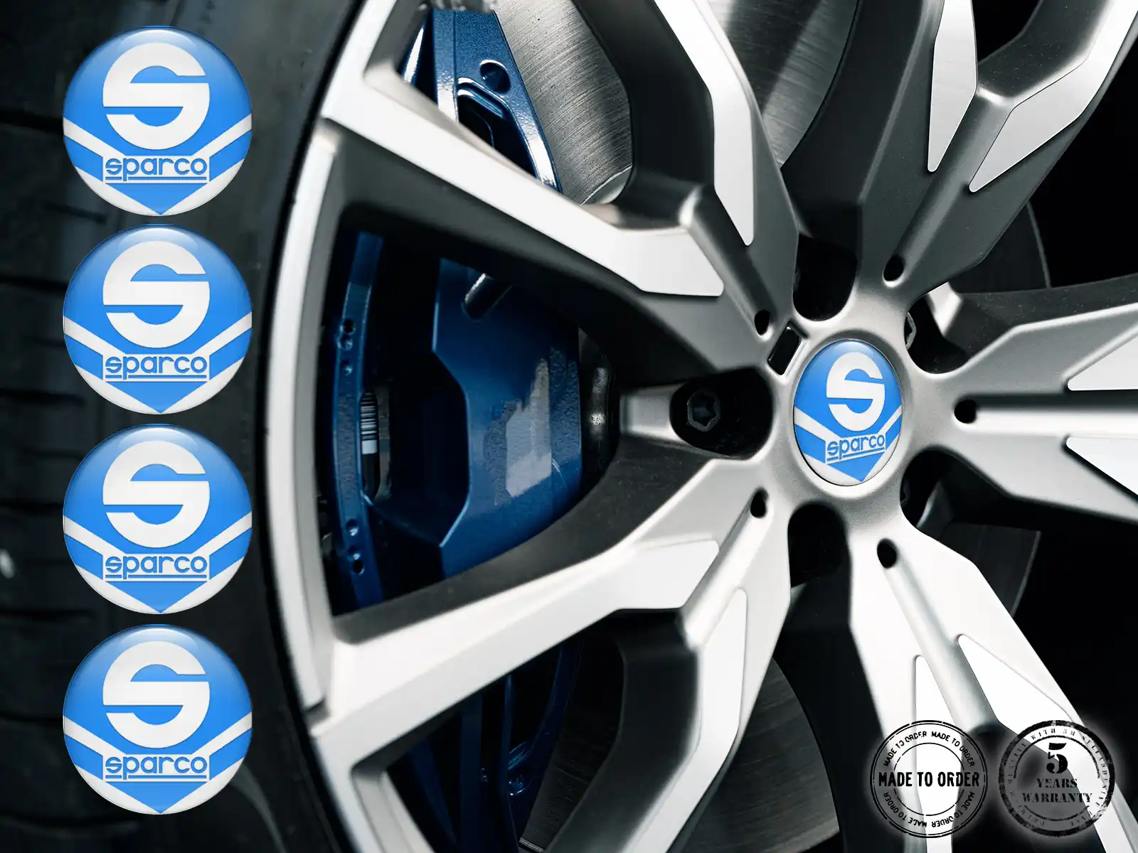 Sparco Pegatinas de Aro para Autos Logos de Cúpula Elegante